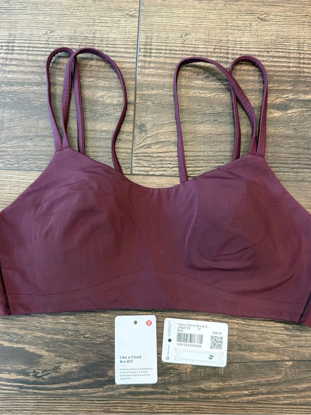 lululemon athletica Like a Cloud Bra - Deep Burgundy Garnet size 10